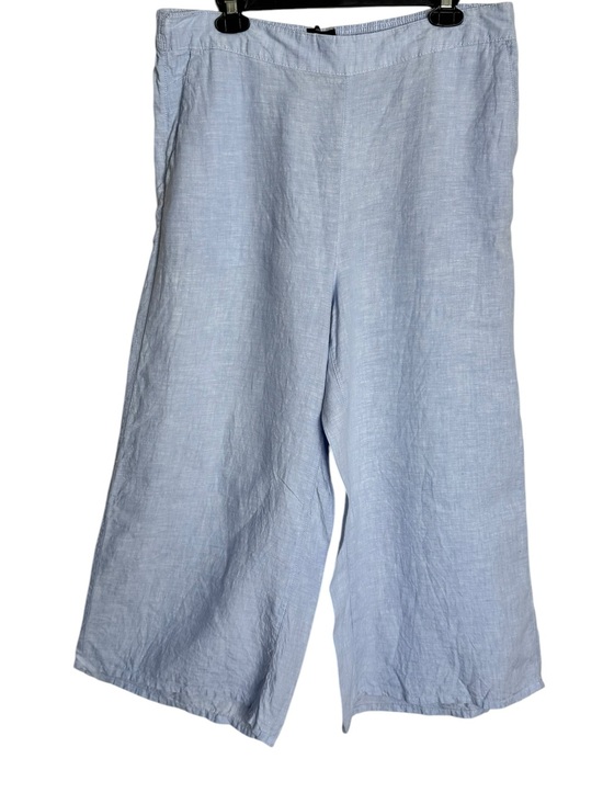 Tahari Pants - Tahari Linen Pull On Wide Leg Pants Elastic Waist womens size X-Large coastal